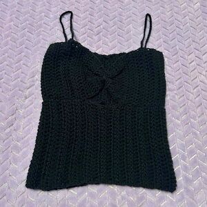 Chic Black Crochet Camisole